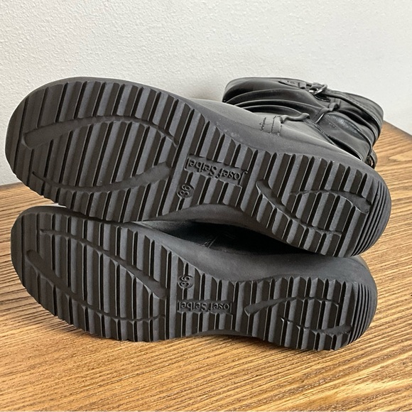 Josef Seibel Naly 23 Tall Black Leather Boots, New in Box - Picture 11 of 12